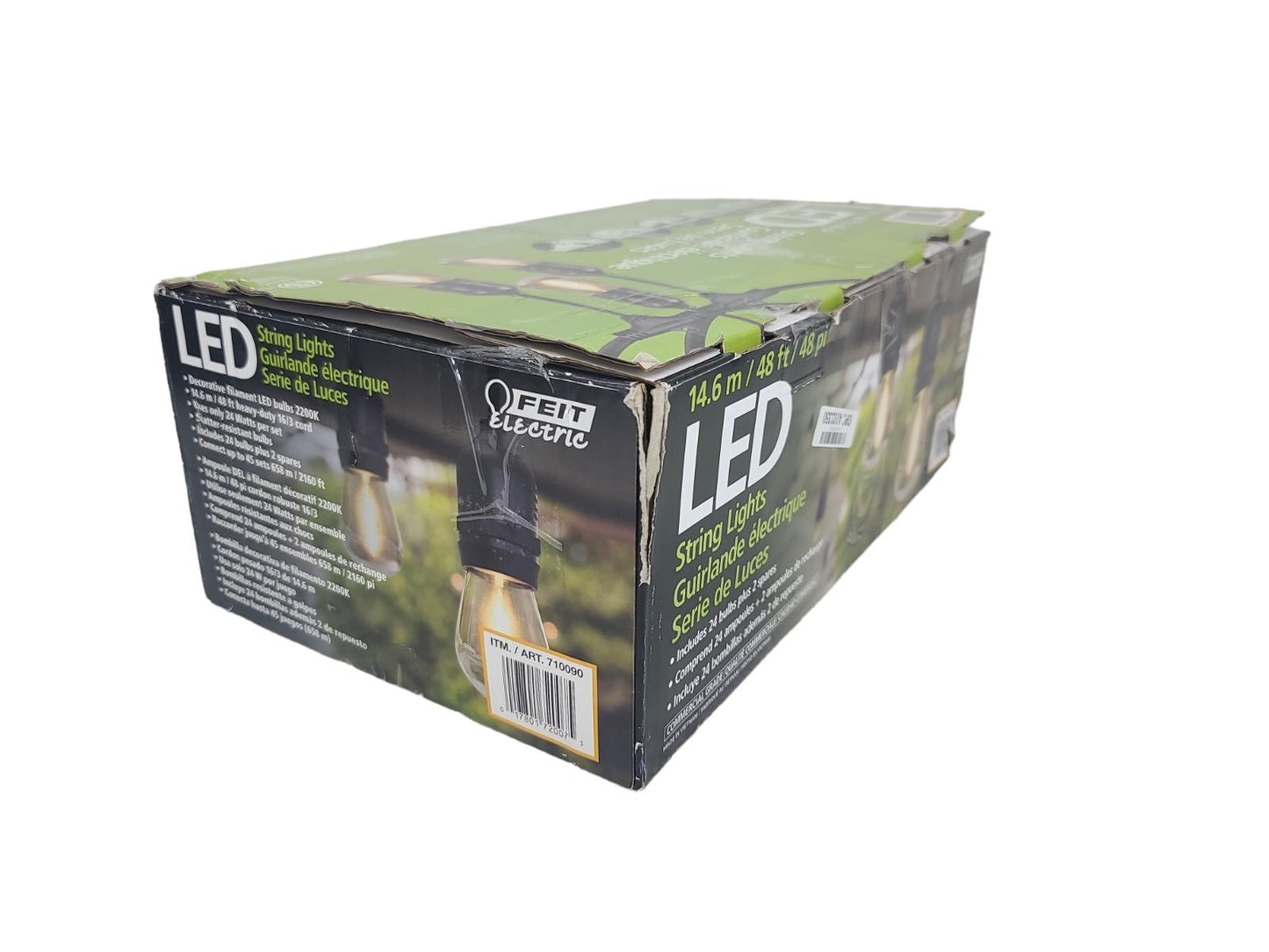 Feit Electric 48' LED Filament String Light Set BLACK -OPEN BOX