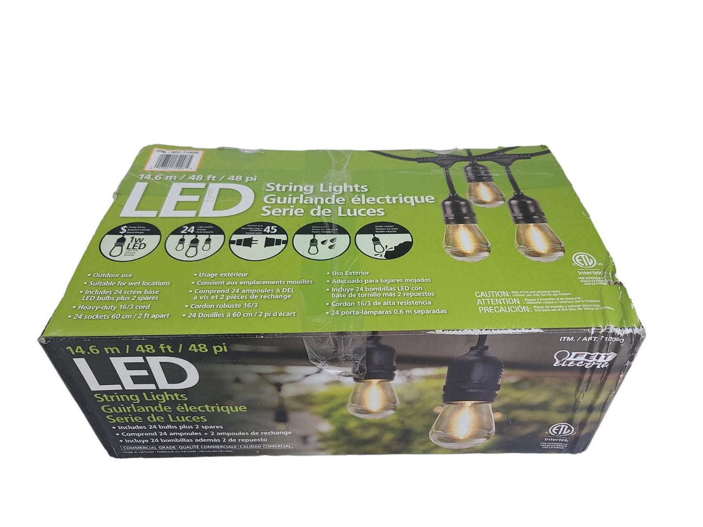 Feit Electric 48' LED Filament String Light Set BLACK -OPEN BOX