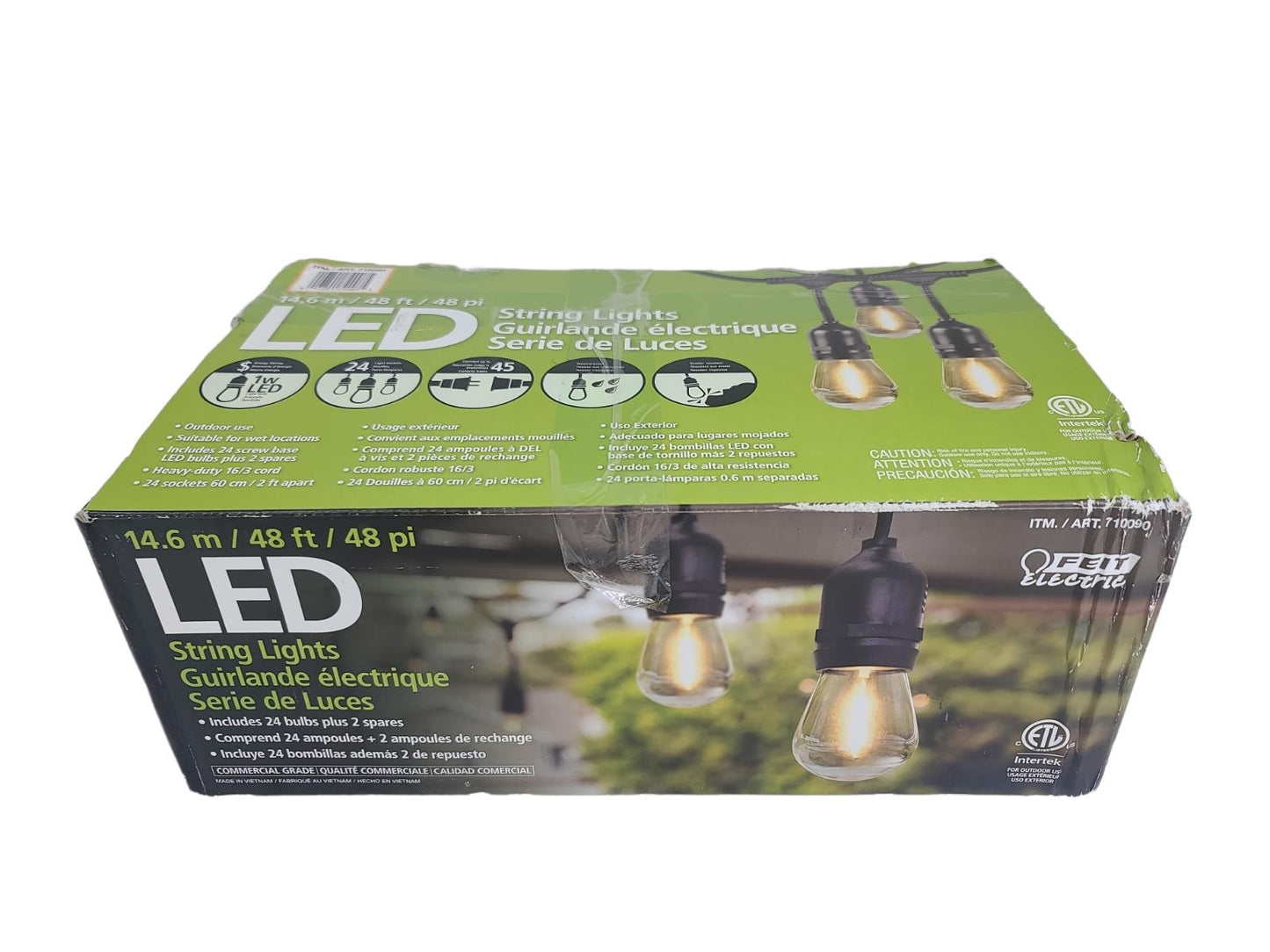 Feit Electric 48' LED Filament String Light Set BLACK -OPEN BOX