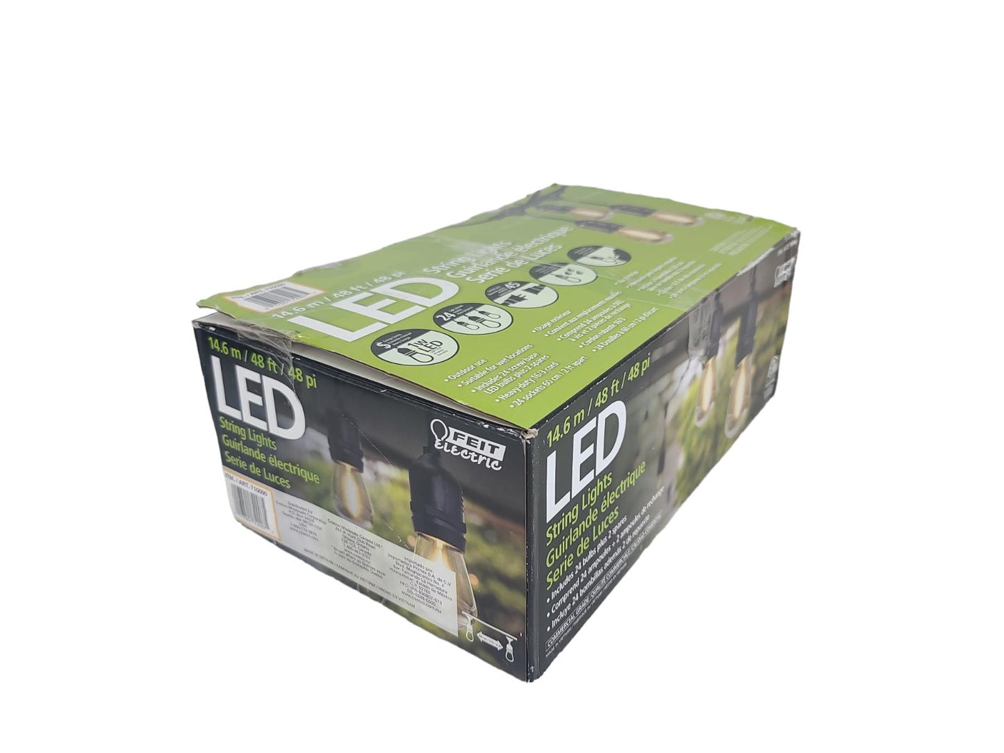 Feit Electric 48' LED Filament String Light Set BLACK -OPEN BOX