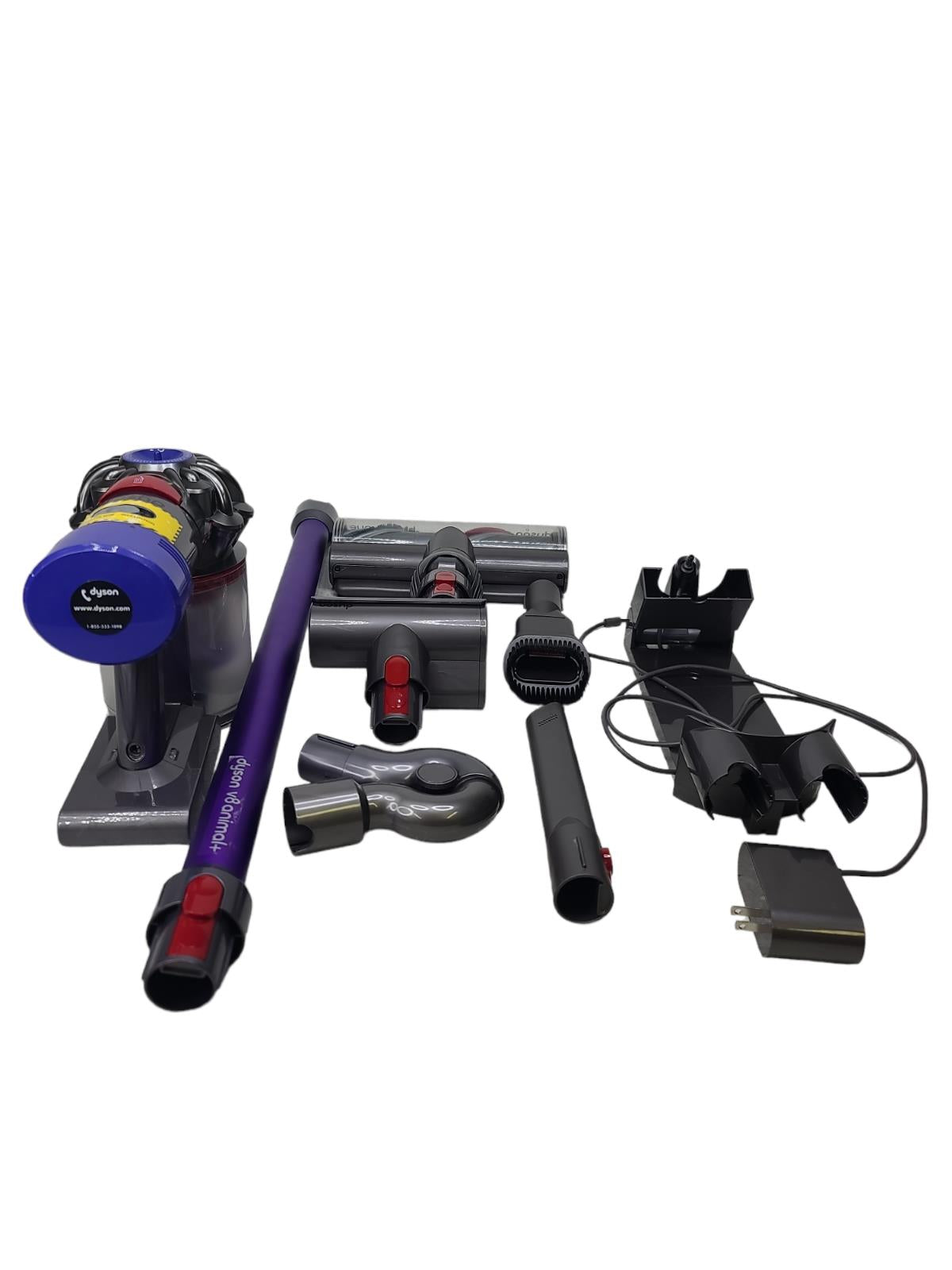 dyson v8 animal plus total clean cordless, comes with all of the parts& charger