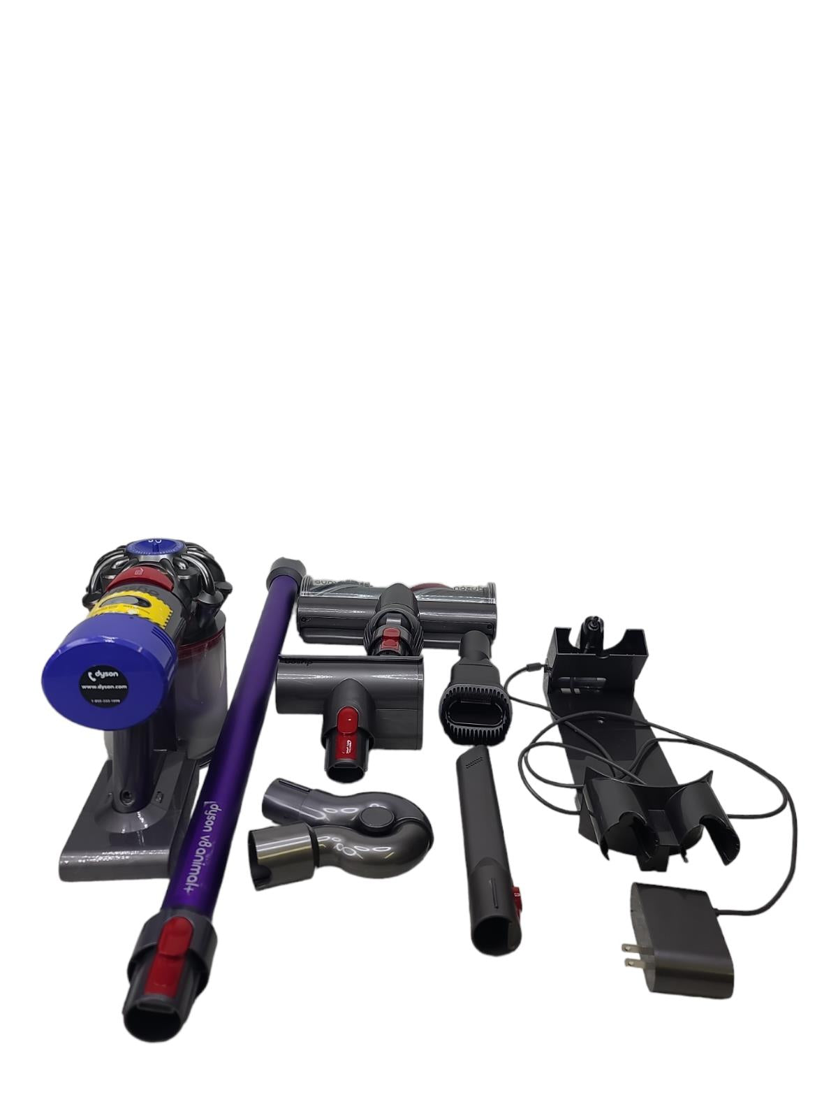 dyson v8 animal plus total clean cordless, comes with all of the parts& charger