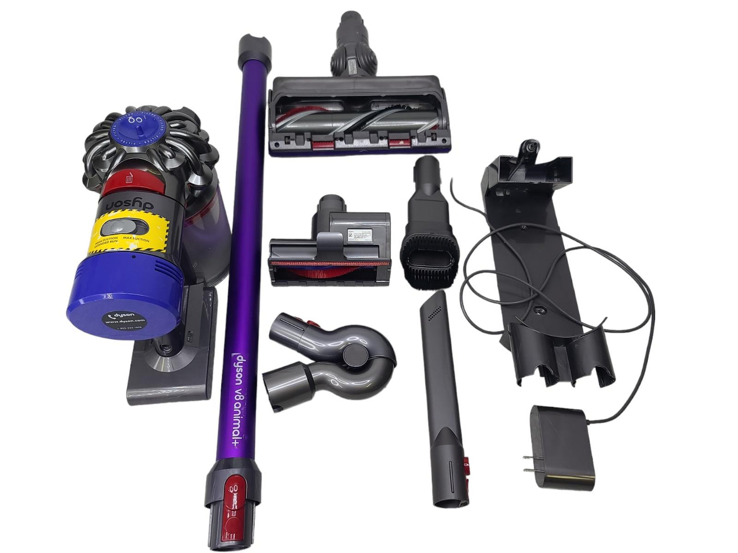 dyson v8 animal plus total clean cordless, comes with all of the parts& charger