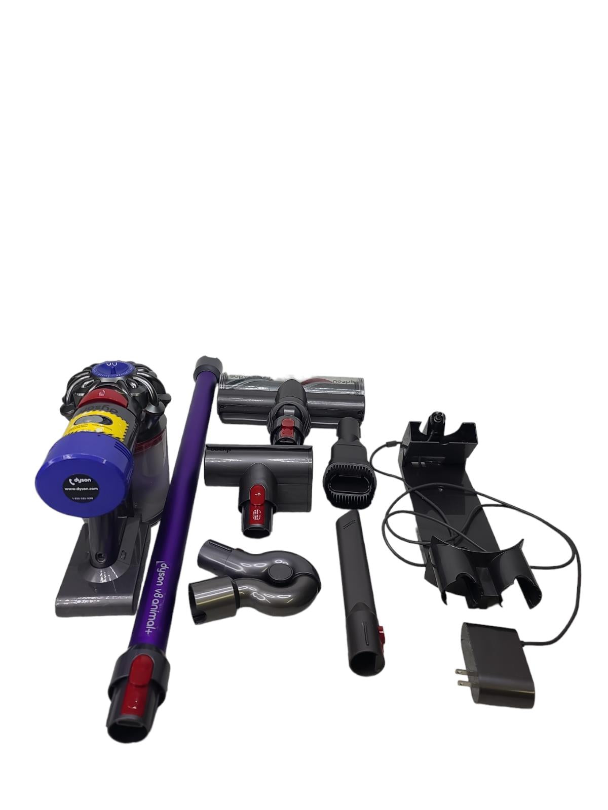 dyson v8 animal plus total clean cordless, comes with all of the parts& charger