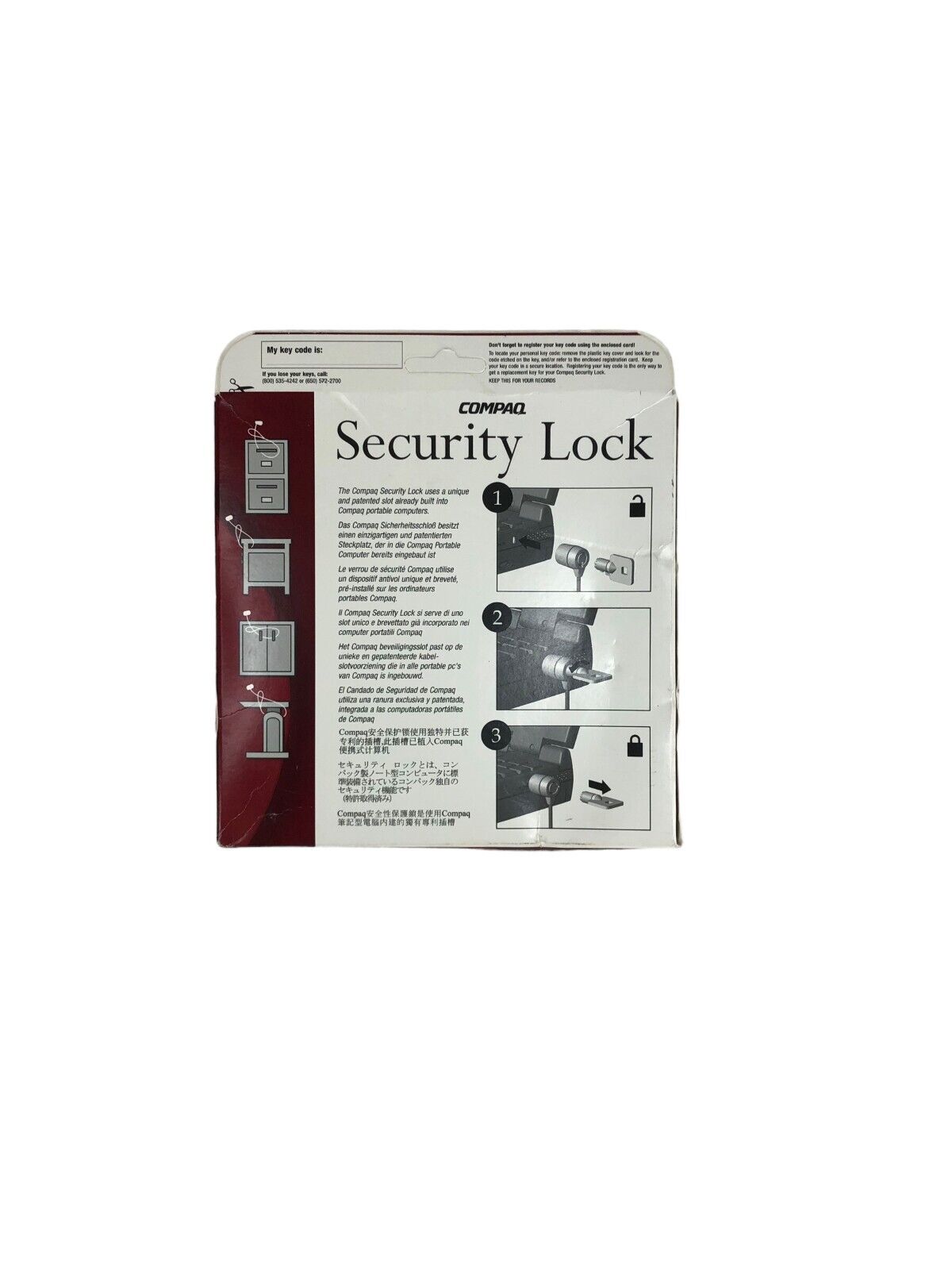 Compaq Security Cable Lock for Armada Range - NEW