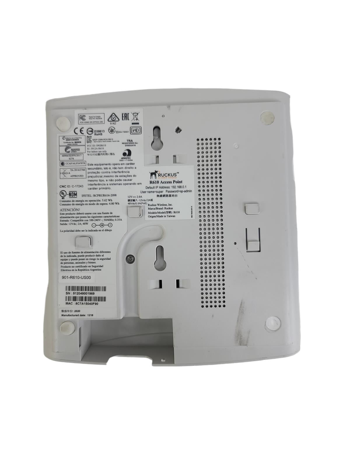 Ruckus R610 901-R610-US00 ZoneFlex Wave 2 Wireless (Access Point ONLY)