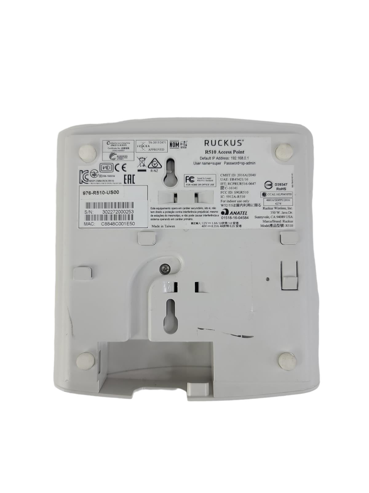 Ruckus ZoneFlex R510 Dual Band Wireless Access Point (976-R510-US00)