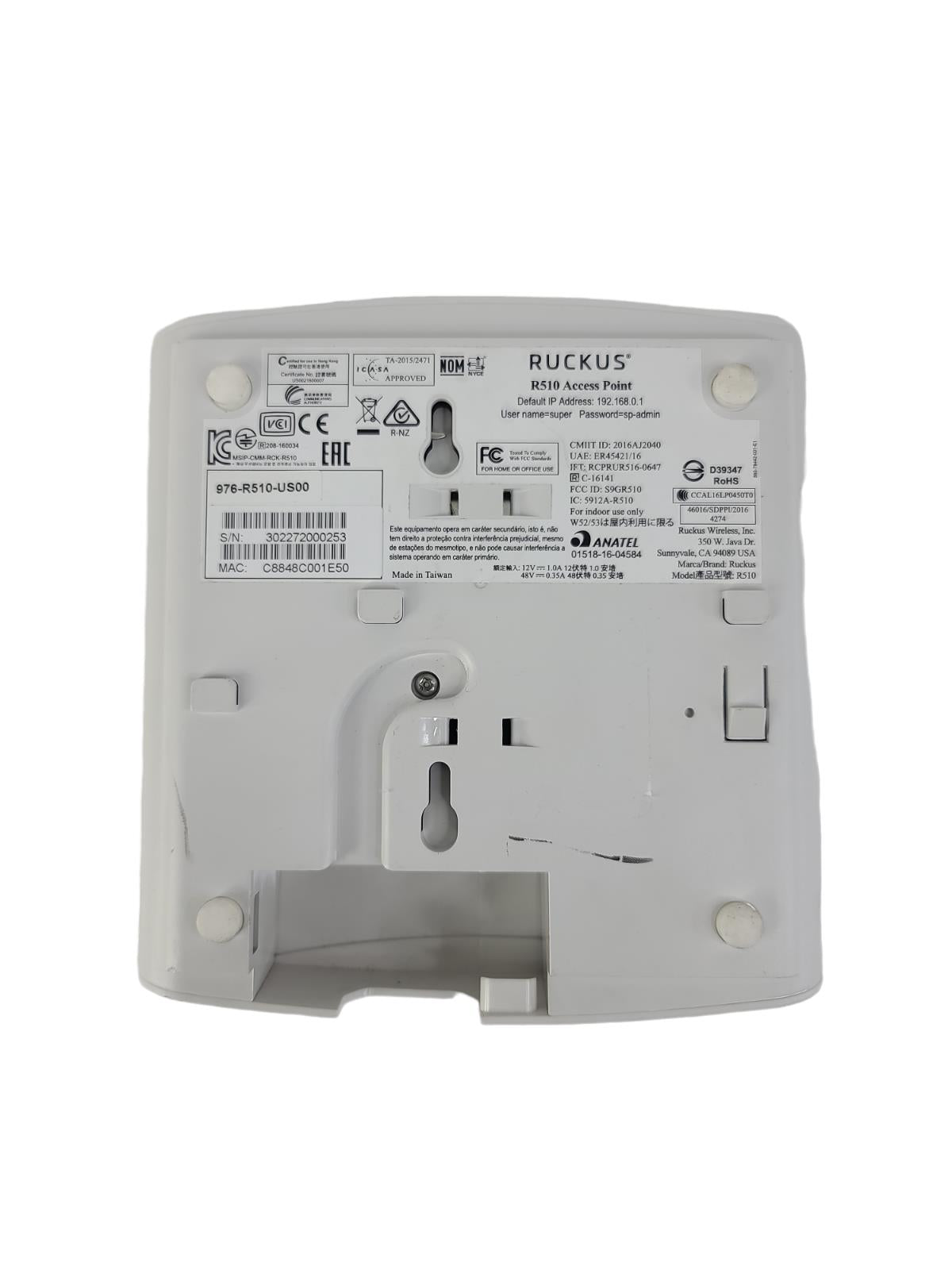 Ruckus ZoneFlex R510 Dual Band Wireless Access Point (976-R510-US00)