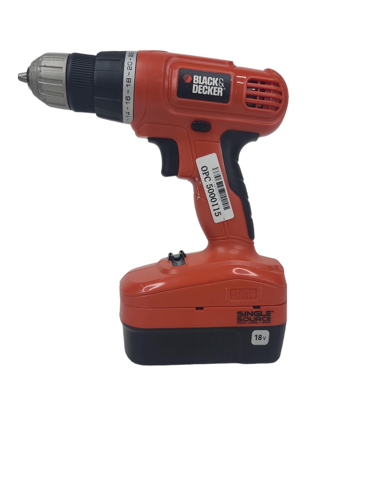 Black & Decker GC01800 18V Cordless Drill 10mm 7 Battery Packs and Charger