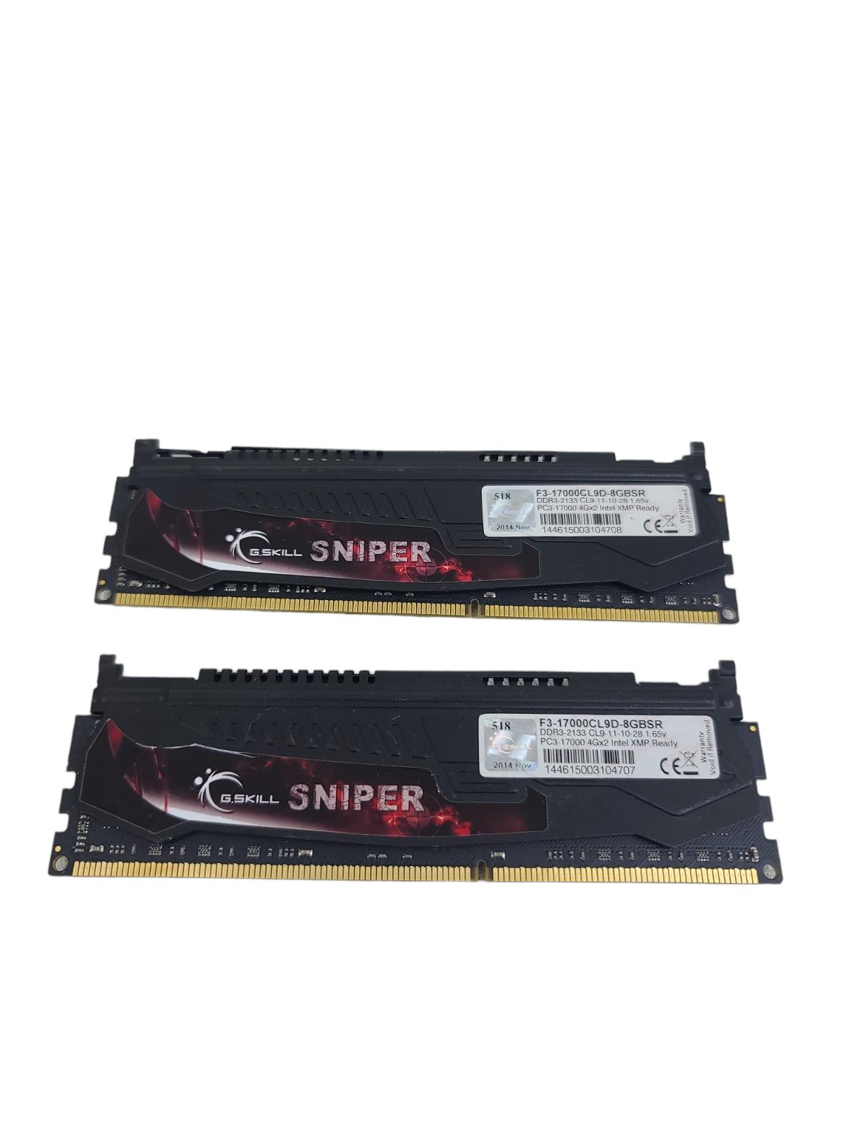 G.Skill Sniper DDR3-2133 F3-17000CL9D-8GBSR 1.65V (2X4GB) Intel XMP Ready