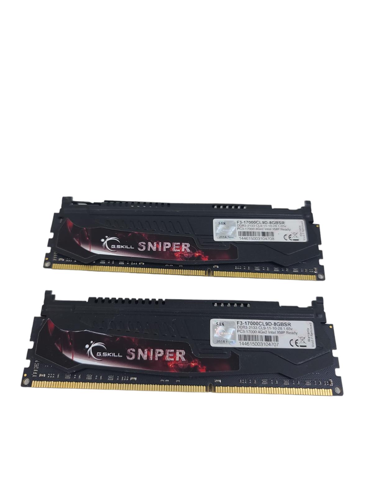 G.Skill Sniper DDR3-2133 F3-17000CL9D-8GBSR 1.65V (2X4GB) Intel XMP Ready