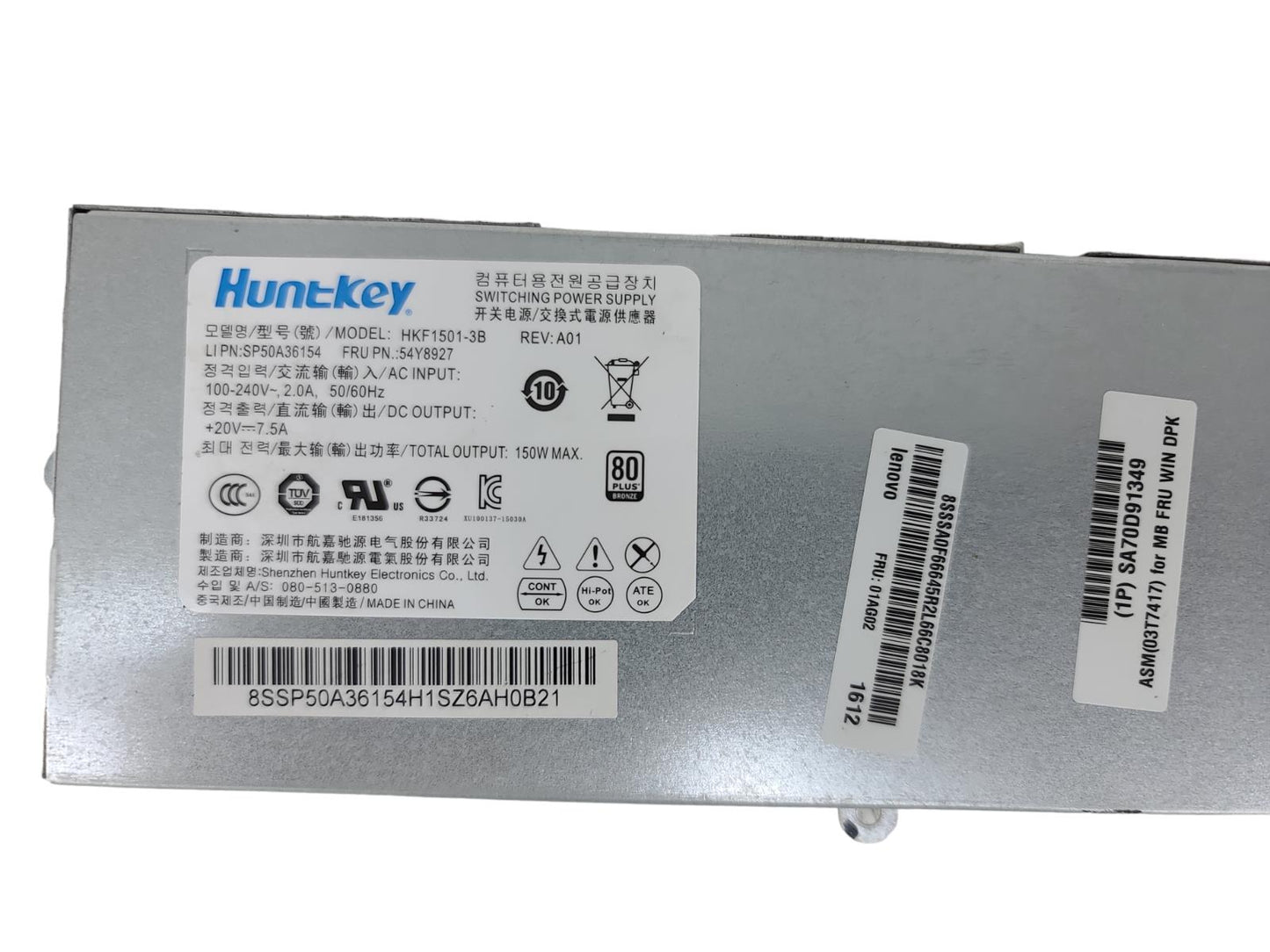 Huntkey HKF1501-3B 150W 14 Pin Power Supply for ThinkCentre Edge 91Z