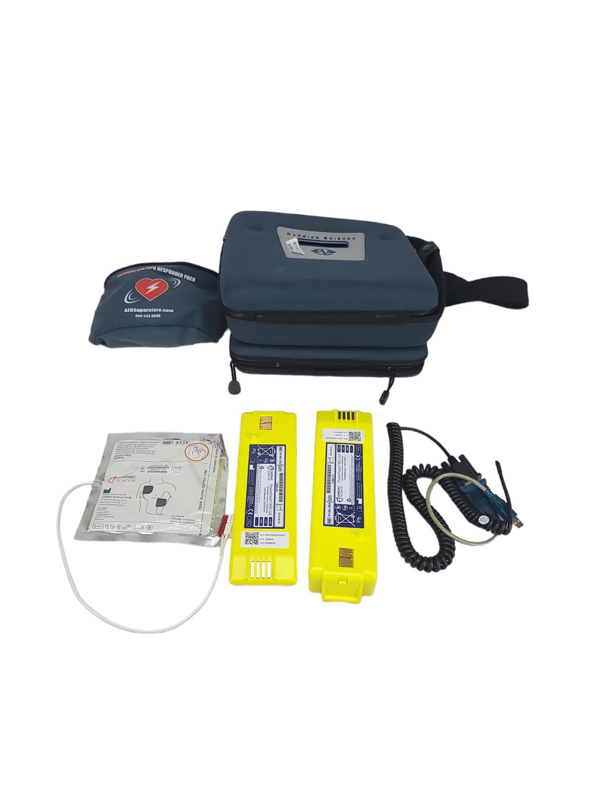 CARDIAC SCIENCE POWERHEART AED G3 two batteries with other accessories