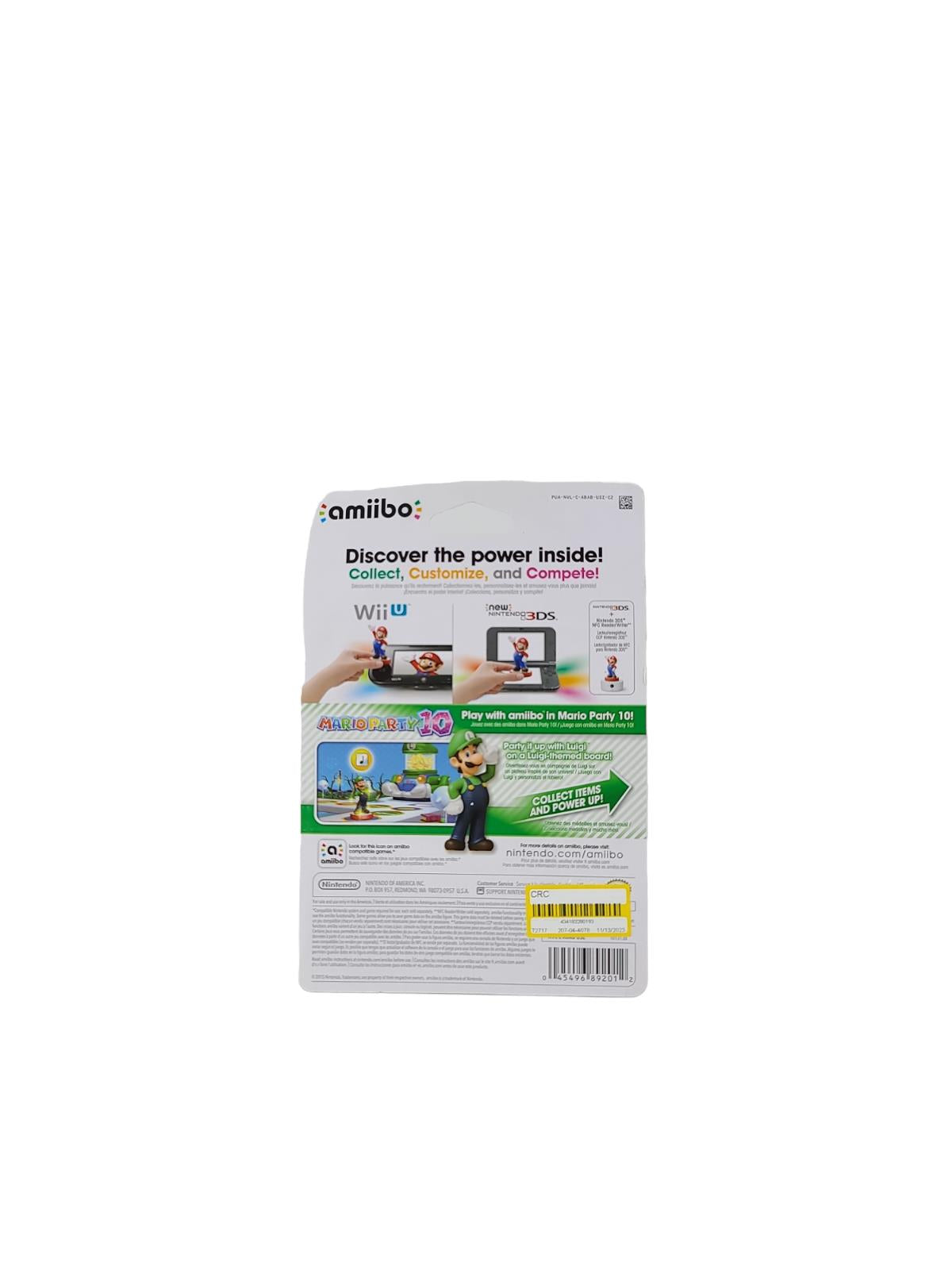 Luigi Amiibo Super Mario Series Nintendo 3DS & Wii U Brand New Sealed