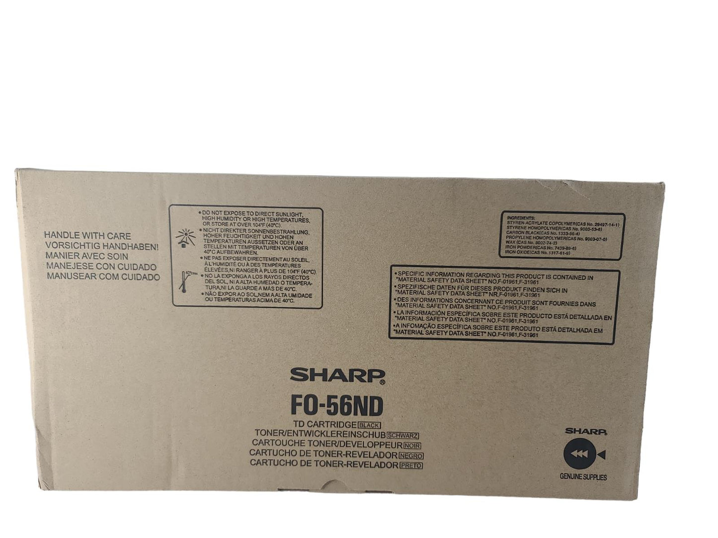 Sharp FO56ND Black Developer Cartridge New SEALED.