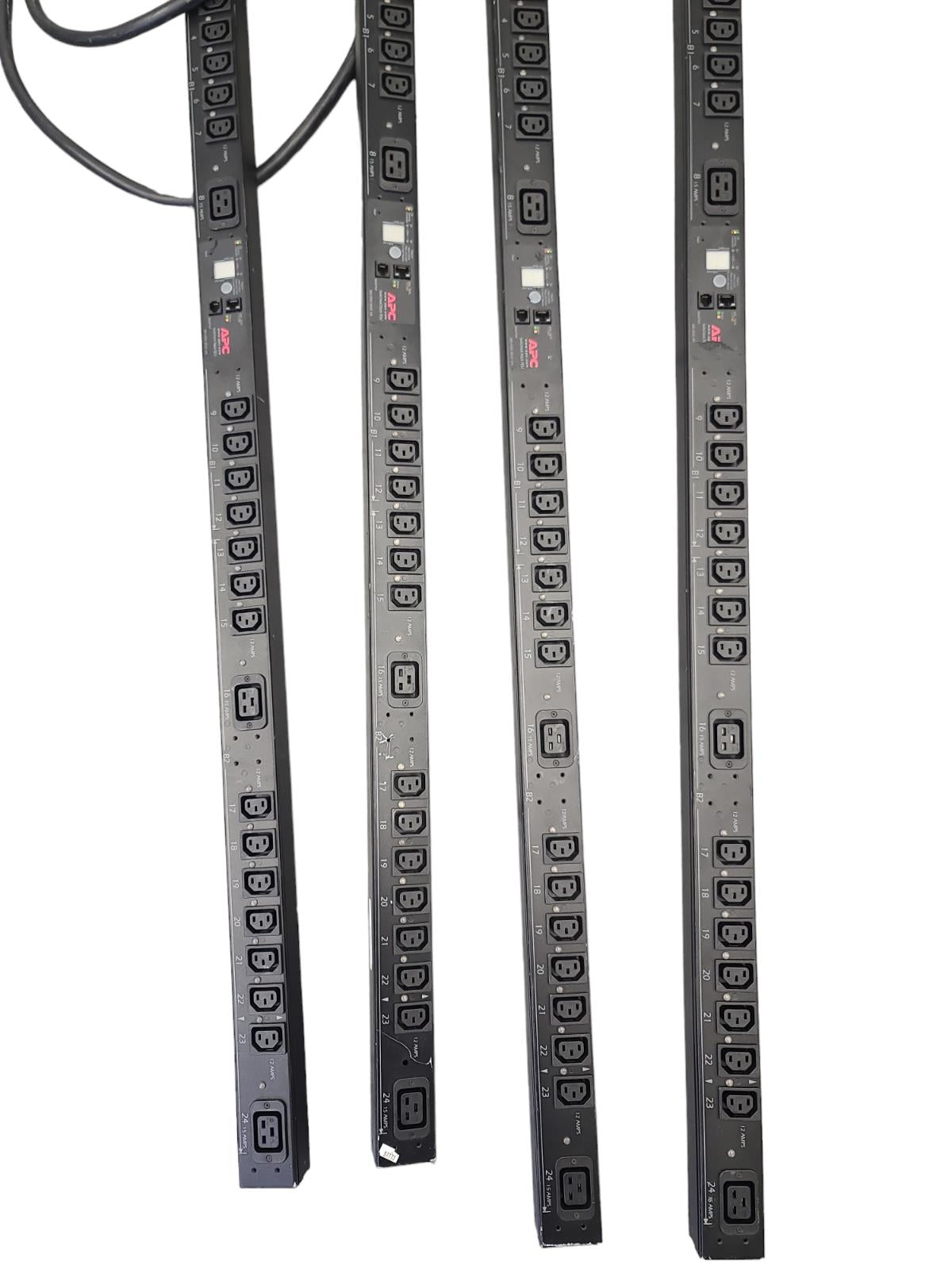 Lot of 4. APC AP7941 SWITCHED RACK PDU 24 OUTLET 200-240 VAC 24A
