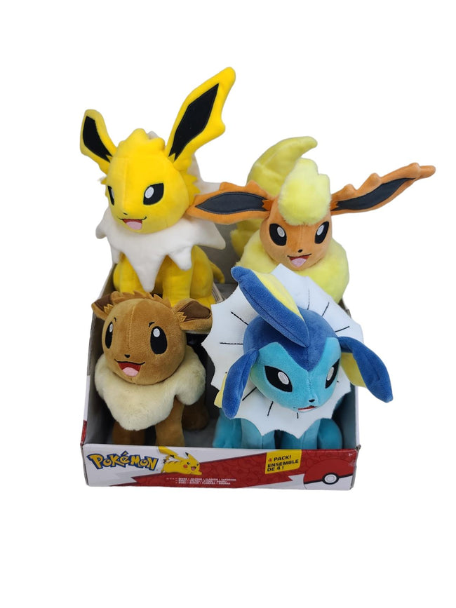 Pokemon Eevee Plush Collection 4-Pack Jolteon Flareon Vaporeon 10” - NEW