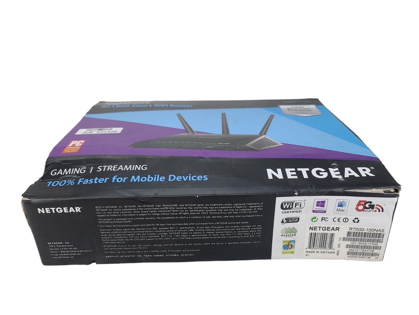 NETGEAR Nighthawk R7000 Smart WiFi Wireless Router AC1900