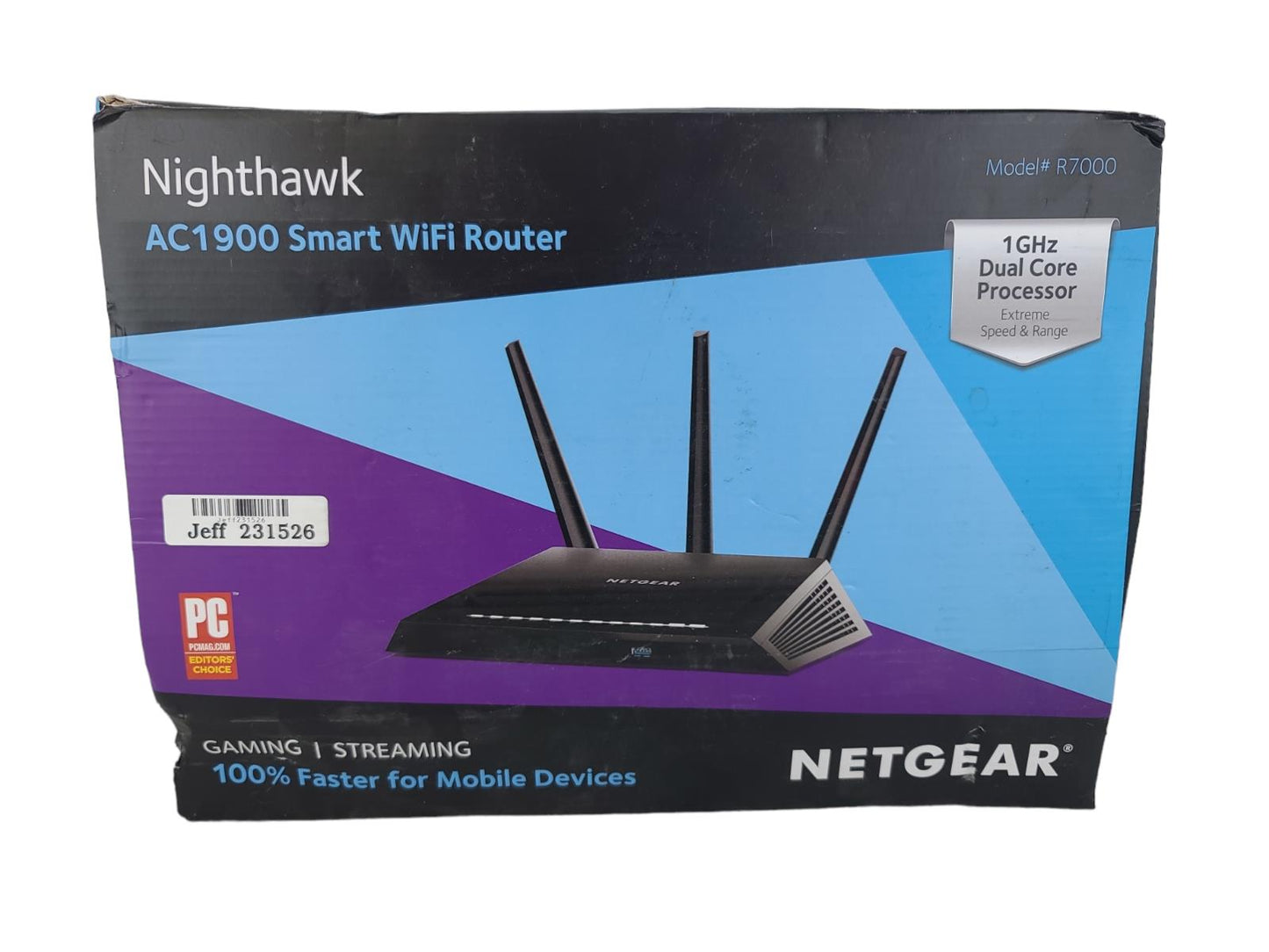 NETGEAR Nighthawk R7000 Smart WiFi Wireless Router AC1900