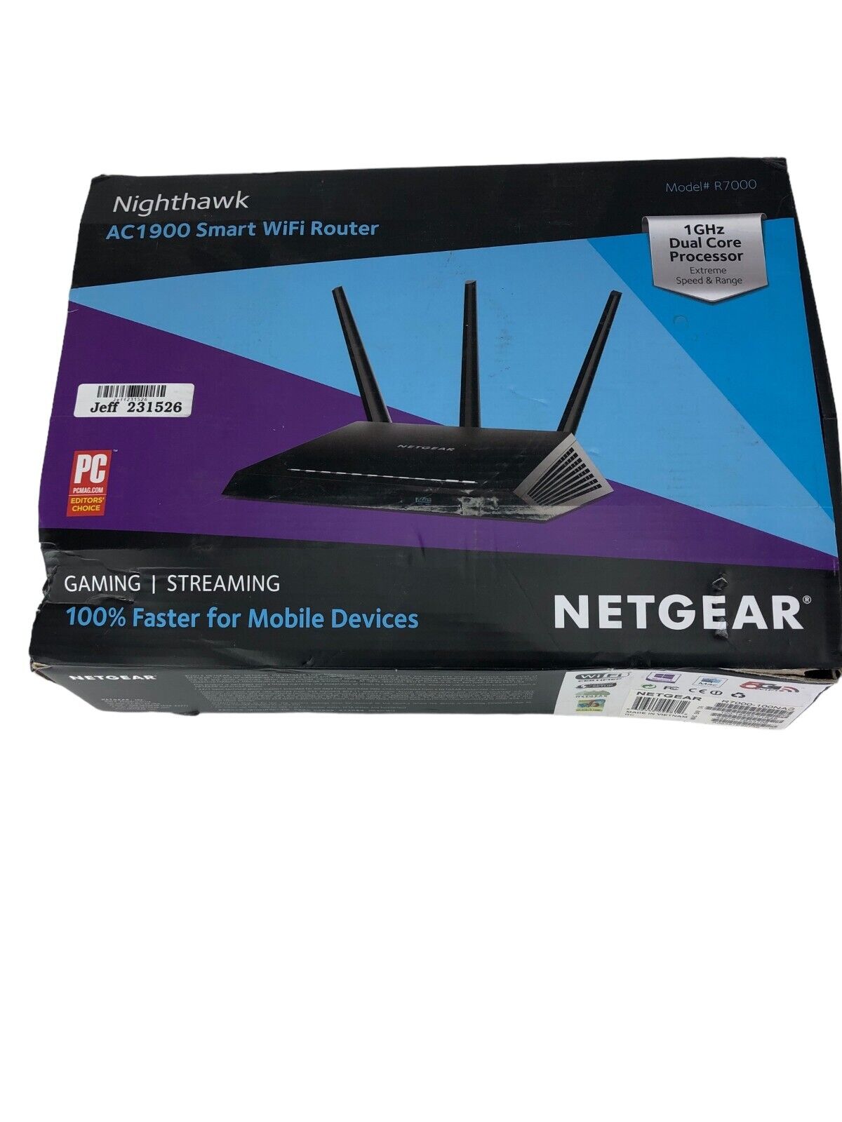 NETGEAR Nighthawk R7000 Smart WiFi Wireless Router AC1900