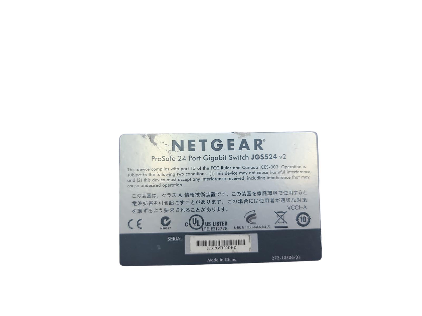 Netgear Prosafe Plus  JGS524NA 24 Port Gigabit Switch PoE