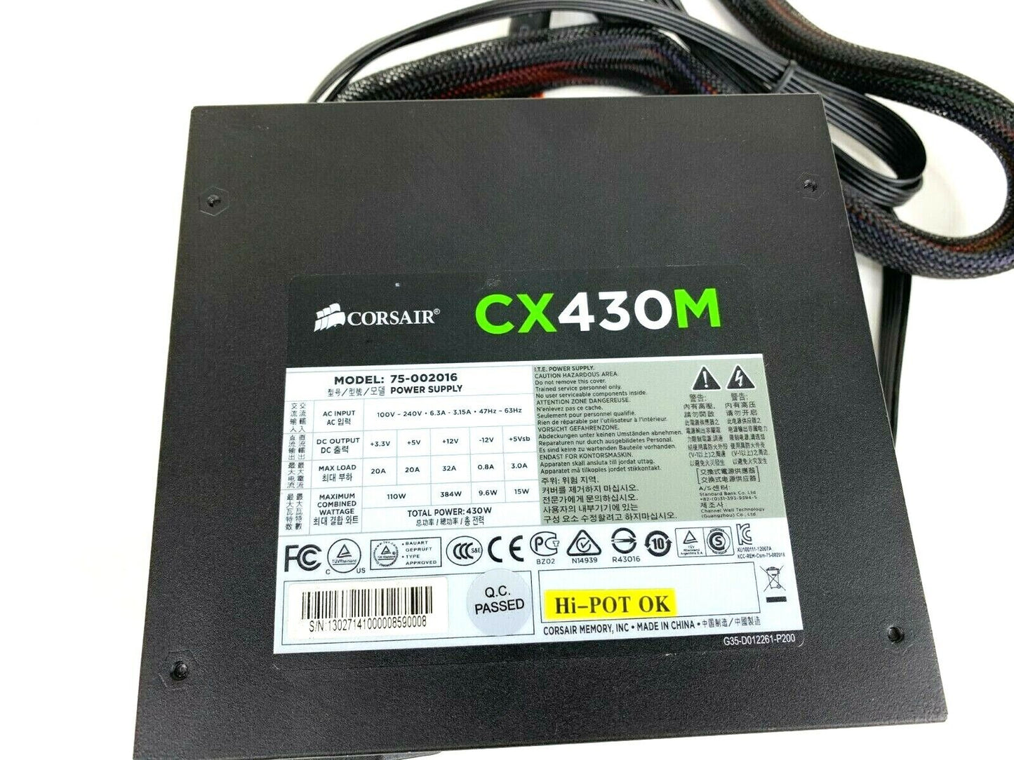 Corsair CX430M 430W Power Supply 75-002016