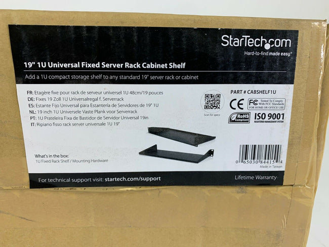 New StarTech 19-Inch 1U Universal Fixed Server Rack Cabinet Shelf ORIGINAL BOX