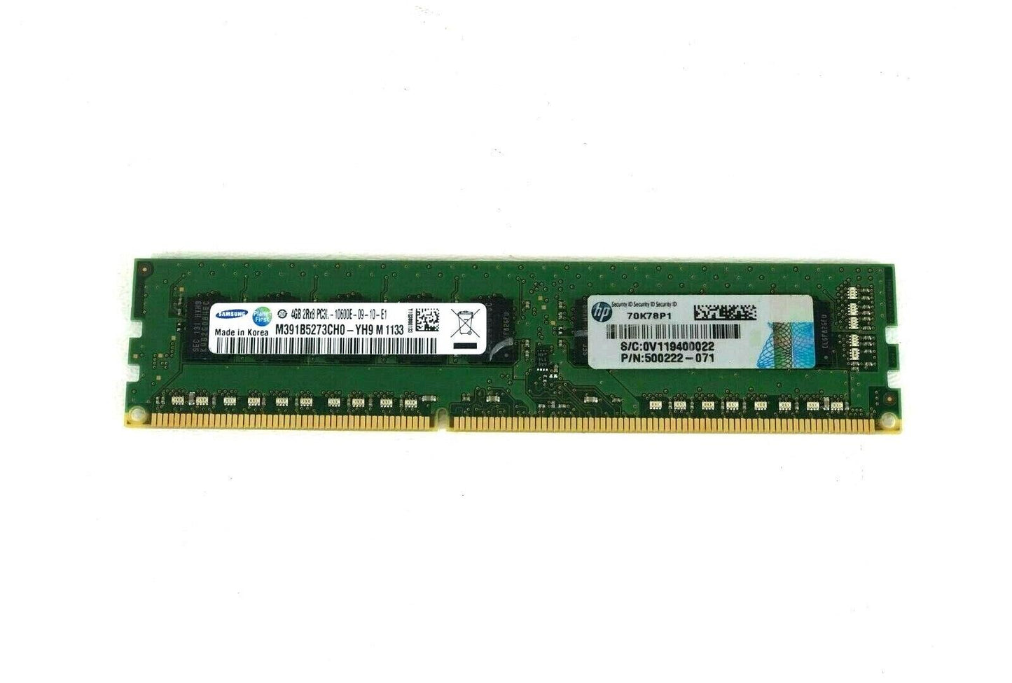 Samsung M391B5273CH0-YH9 Samsung 64Y9570 4GB DDR3 PC3L-10600E ECC Server Ram