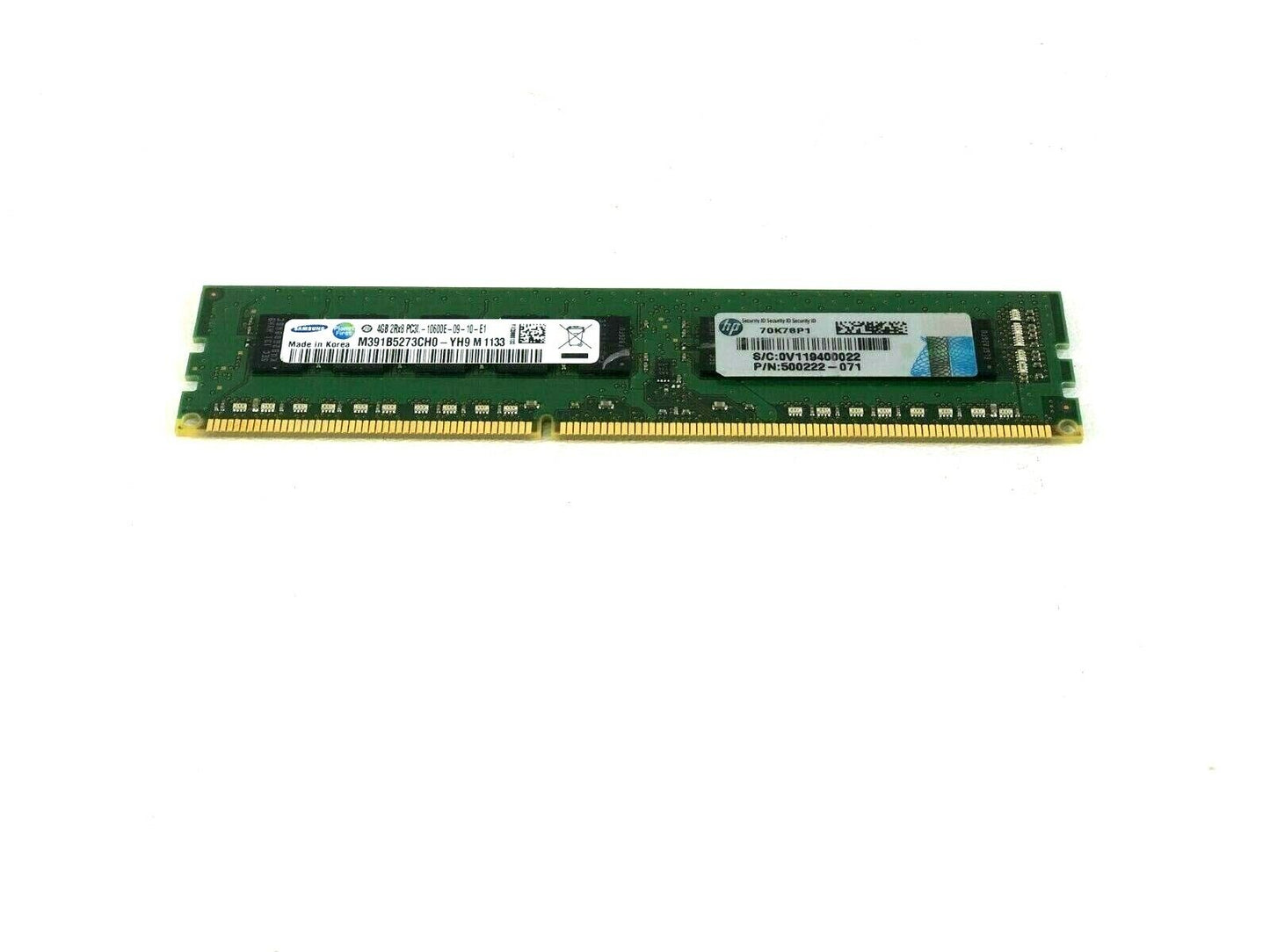 Samsung M391B5273CH0-YH9 Samsung 64Y9570 4GB DDR3 PC3L-10600E ECC Server Ram