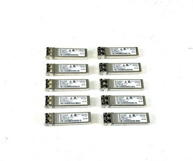 Lot of 10 - Brocade 57-1000117-01 8GB FC 850nm SW SFP+ Fiber Optic Transceiver