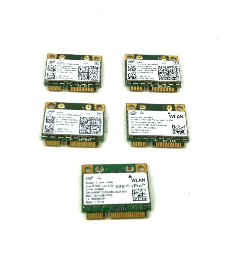 Lot of 5 mix Intel Centrino 622ANHMW WiFi WLAN Half Mini Card