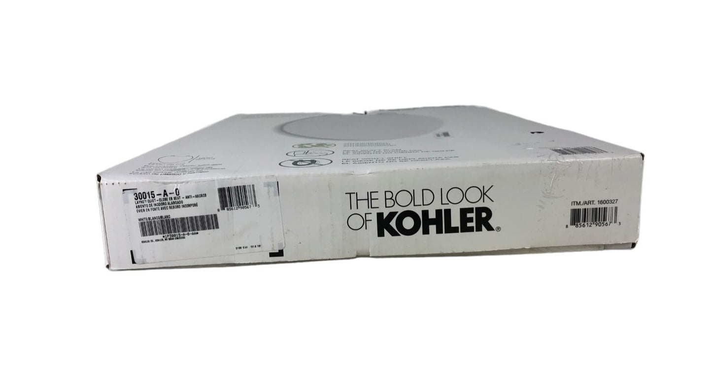 Kohler 1600327 Layne Antimicrobial Slow-Close Elongated Toilet Seat White LN