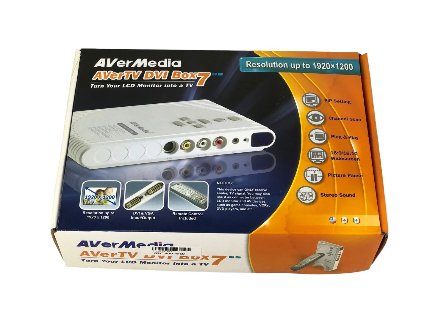 AVerMedia AverTV DVI Box 7 New Open Box With Remote & All Accessories M099