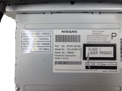 2007-2009 Nissan Altima BOSE Radio 6 Disc Cd Player 28185-ZX05B CQ-JN29814D