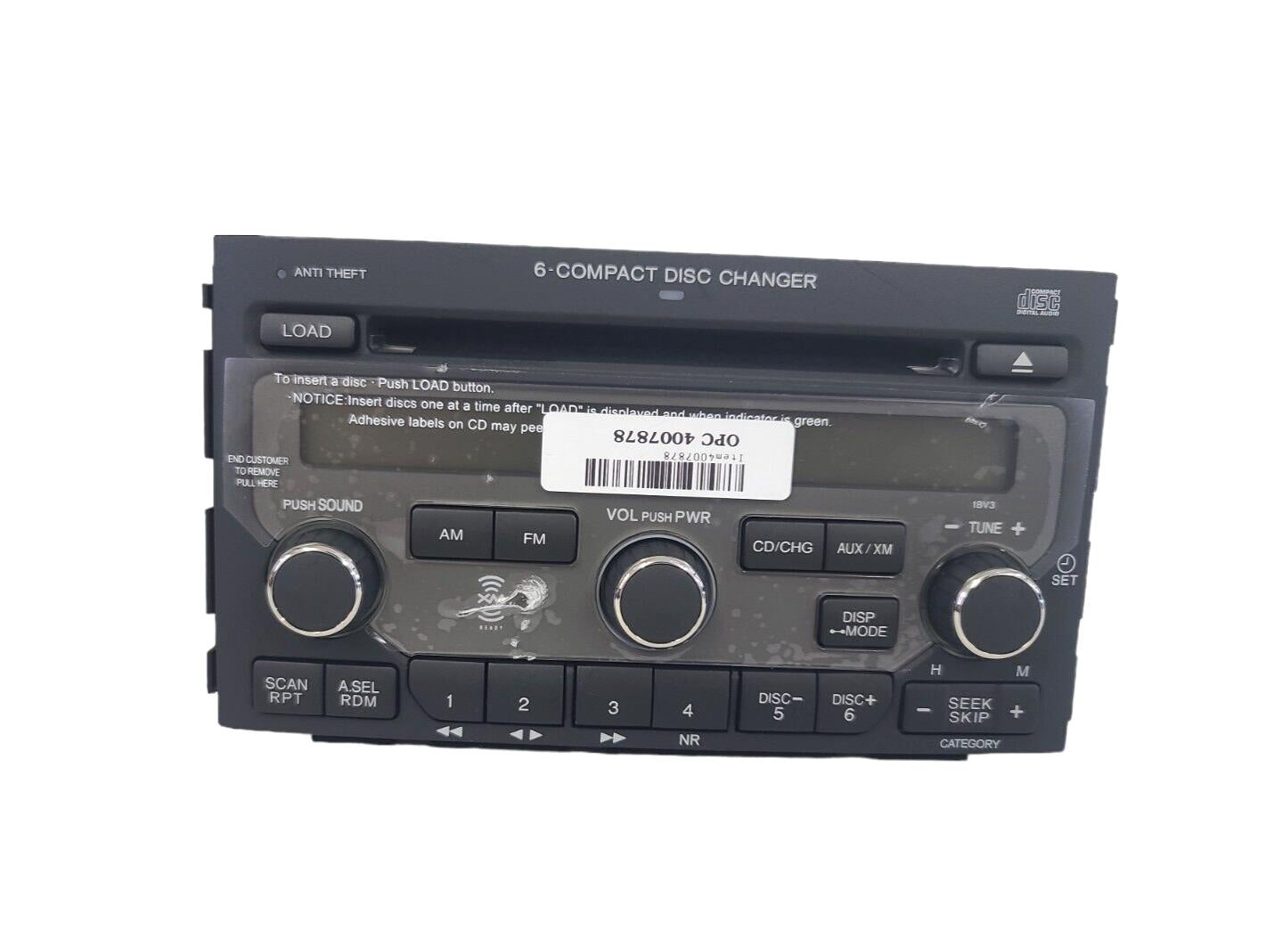 2008 Honda Pilot 39100-STW-A110 Factory Radio 6 Compact Disc Changer