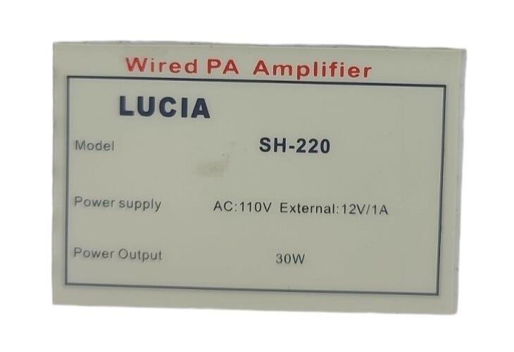 LUCIA Wired PA Amplifier SH-220 AC-220V External 12V/1A 30W