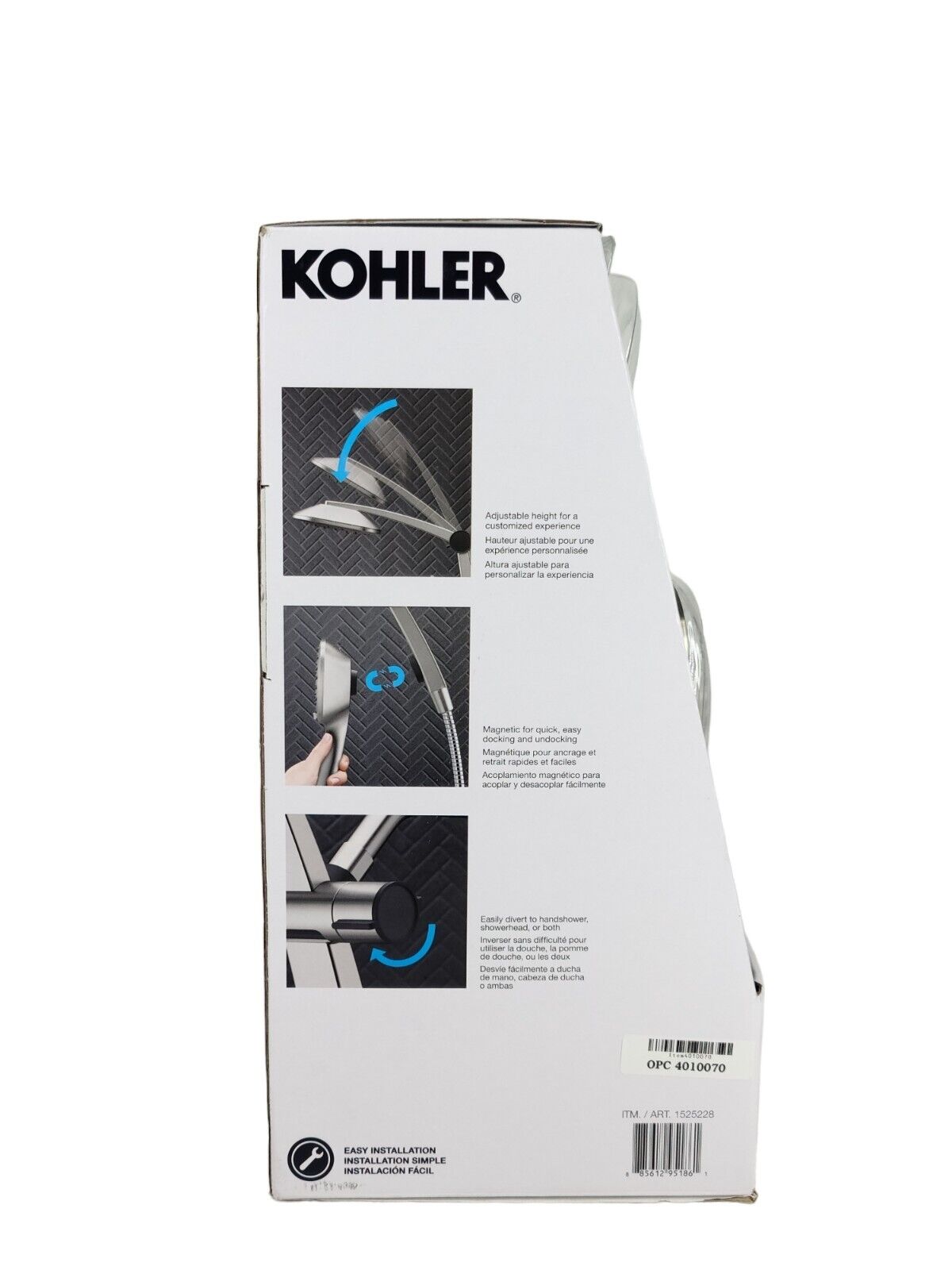 Kohler Adjuste 3-in-1 Multifunction Shower Head Brushed Nickel Silver