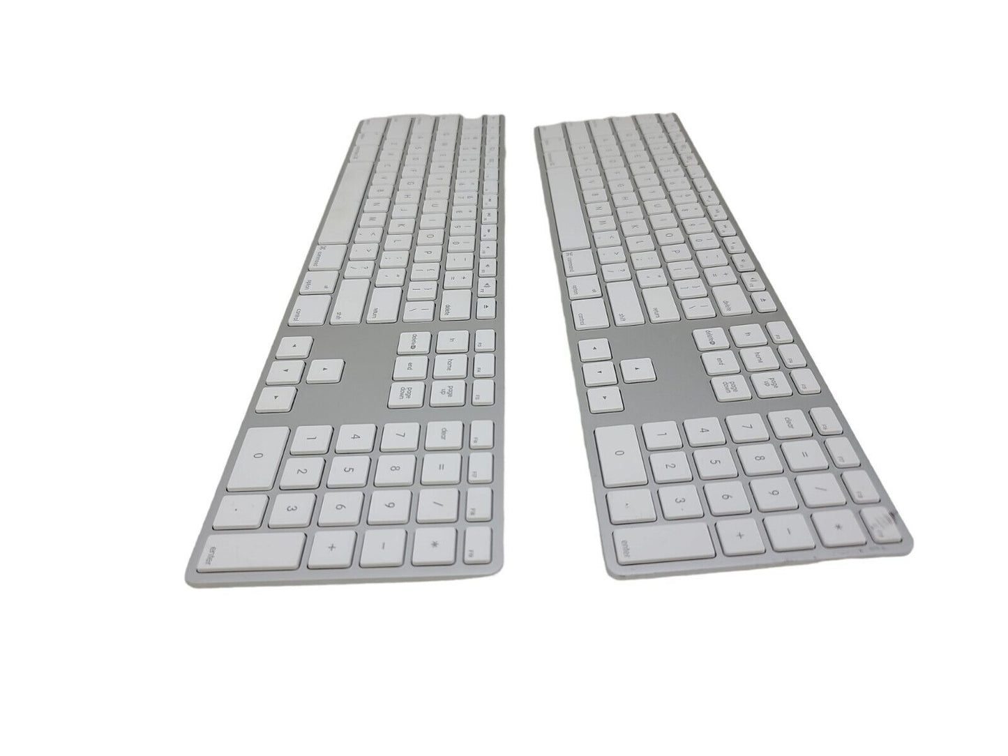 Lot of 2 Original Apple A1243 White/Aluminum USB Wired Standard Keyboard