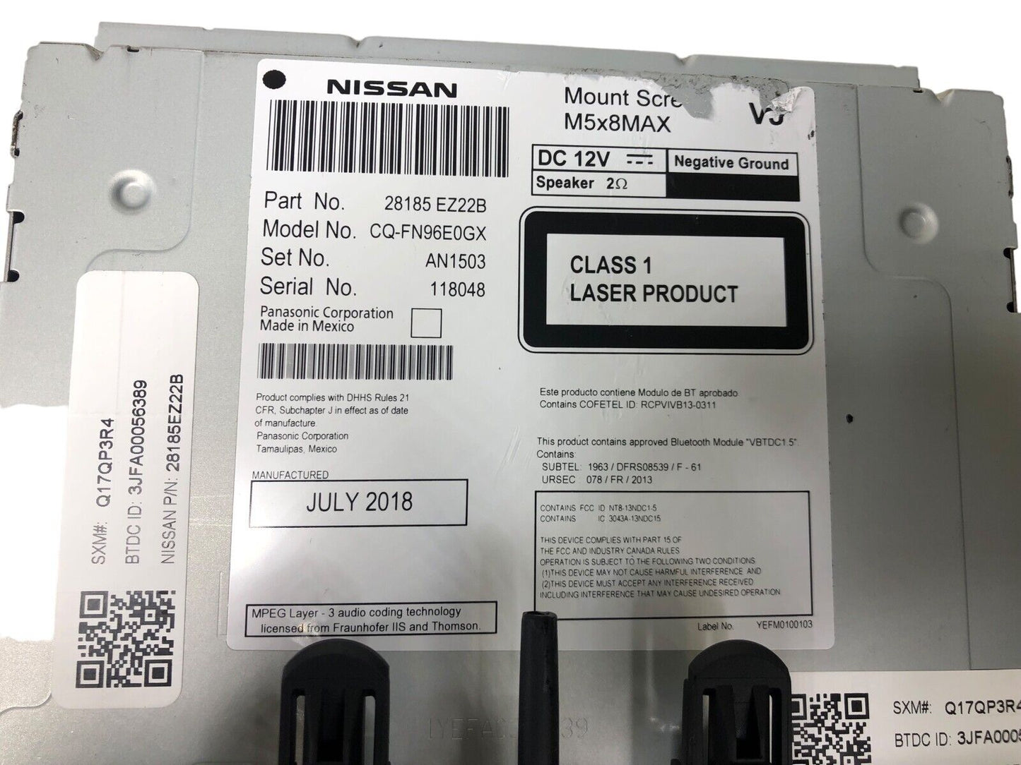 Lot of 5 2018 NISSAN TITAN XD radio display receiver 28185EZ22B CQ-FN