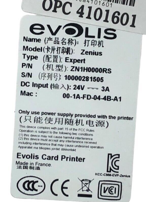 Evolis Zenius Classic ID Card Printer Single Sided USB Red Trim ZN1H0000RS