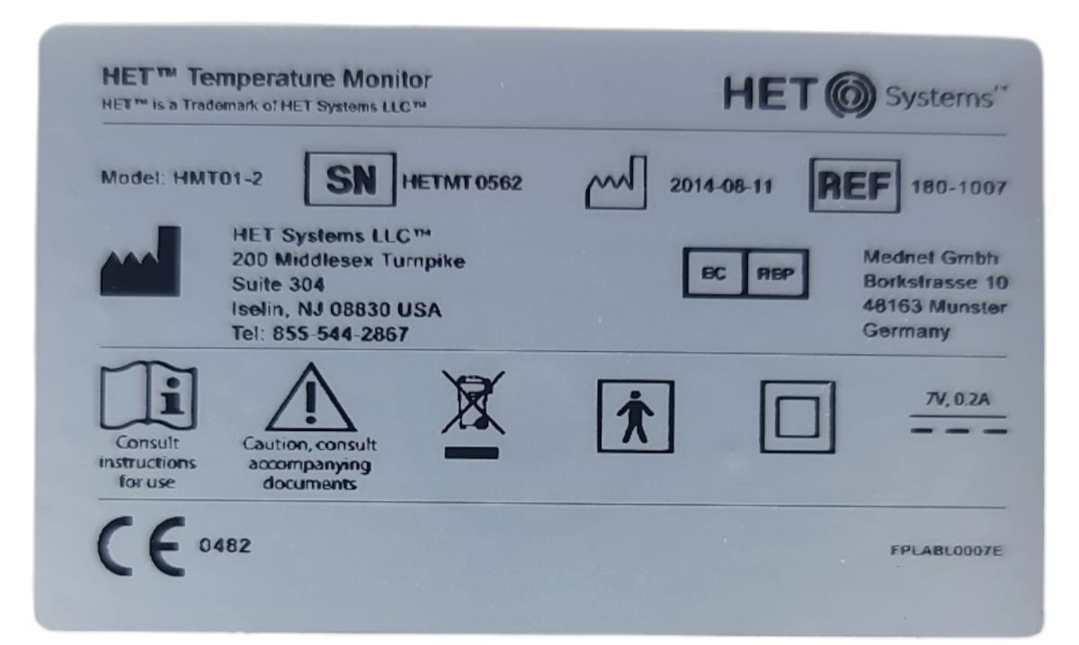 HET™ Temperature Monitor HMT01-2 HETMT 0562