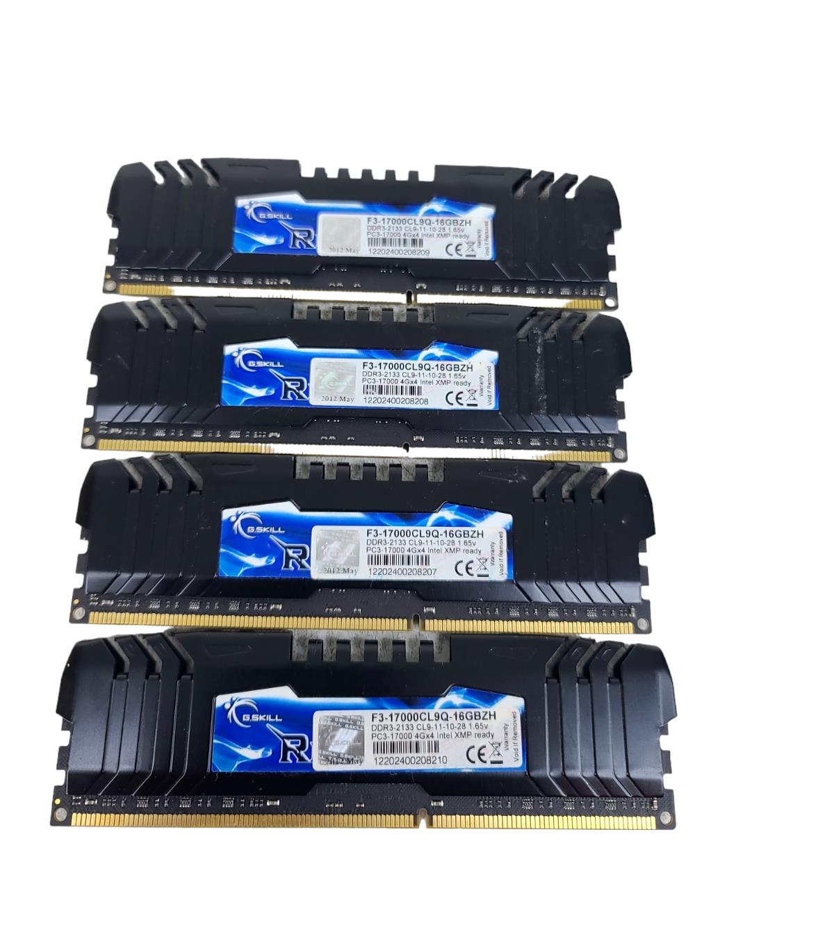 Gskill RipJaws Z F3-17000CL9Q-16GBZH DDR3-2133 CL9-11-10-28 4Gx4 INTEL XMP READY