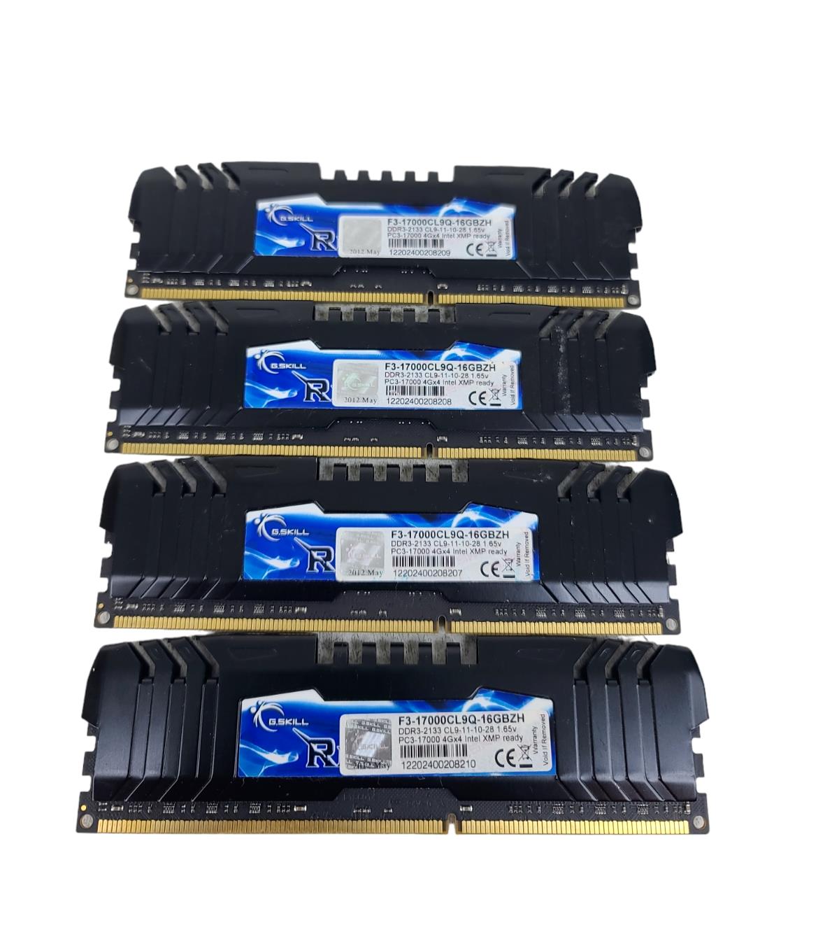 Gskill RipJaws Z F3-17000CL9Q-16GBZH DDR3-2133 CL9-11-10-28 4Gx4 INTEL XMP READY