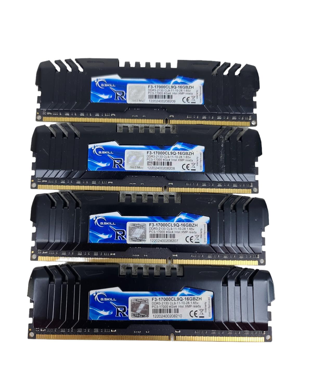 Gskill RipJaws Z F3-17000CL9Q-16GBZH DDR3-2133 CL9-11-10-28 4Gx4 INTEL XMP READY