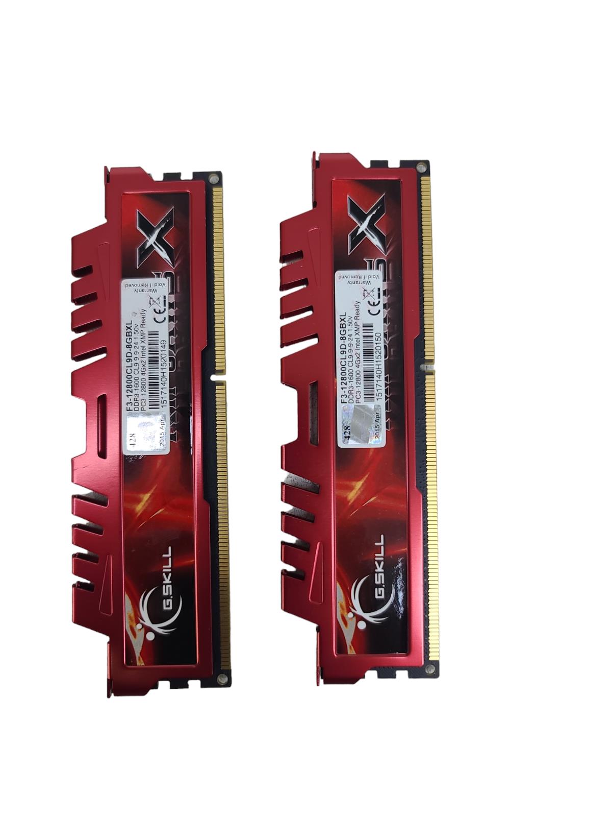 G.Skill Ripjaws X 8GB (2x4GB) DDR3 RAM 1600MHz F3-12800CL9S-8GBXL Intel XMP