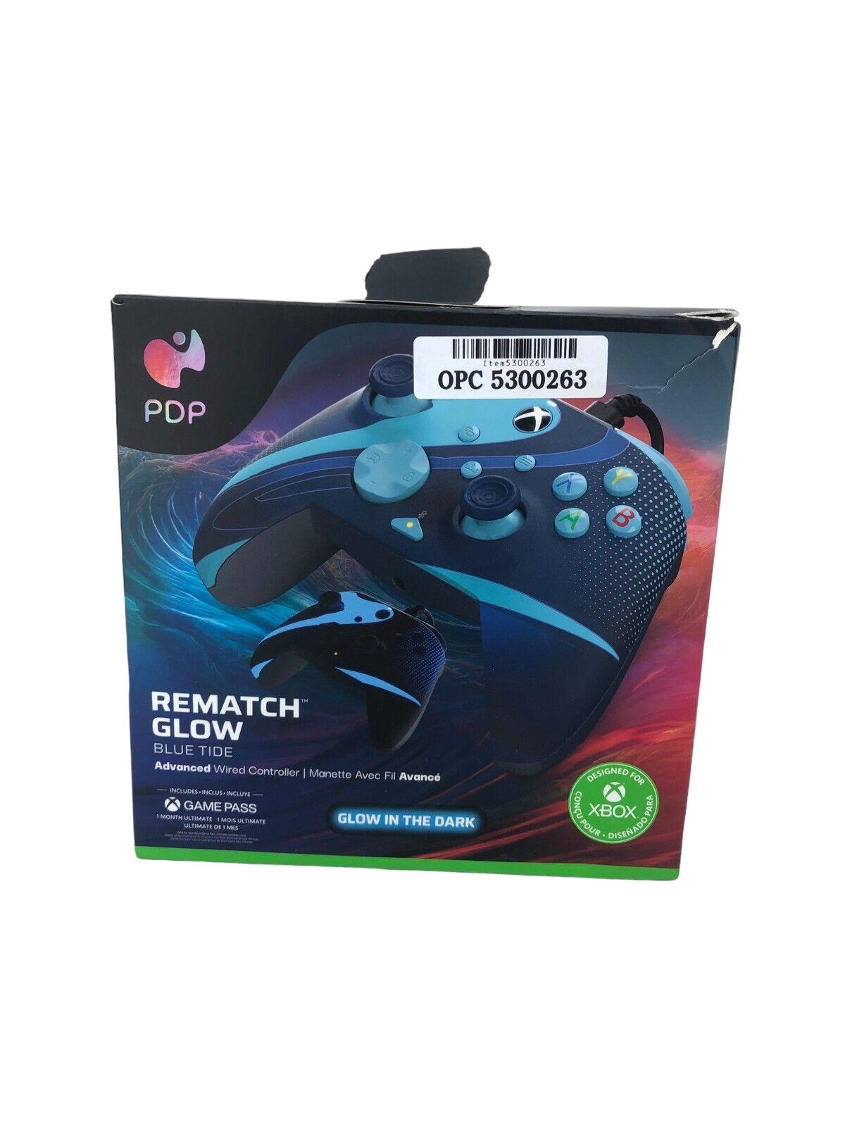 PDP REMATCH GLOW Wired Controller for Xbox Series X|S/Xbox One - Blue Tide New