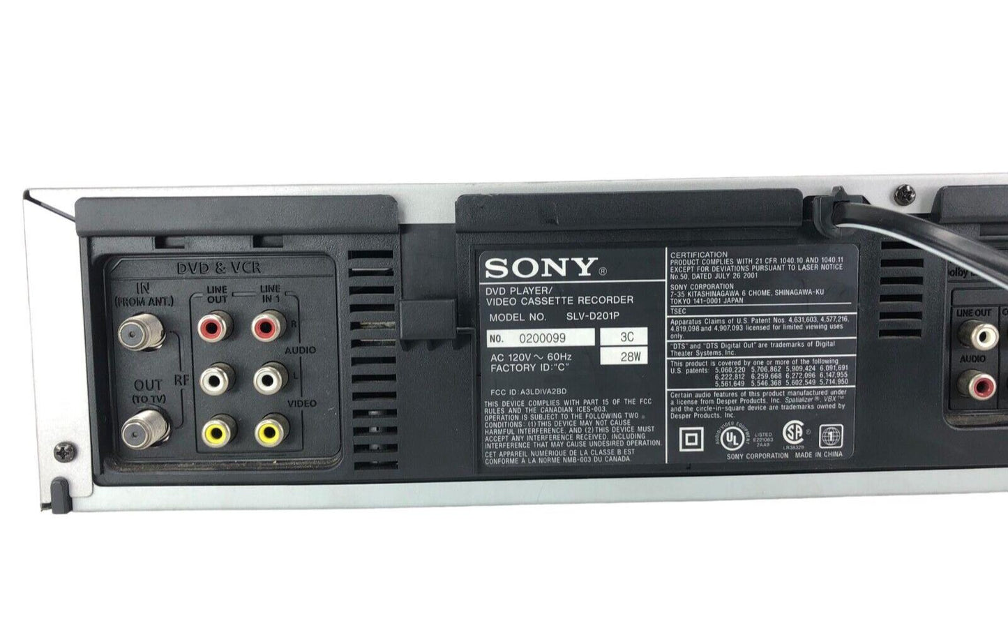 Sony SLV-D201P DVD Player & VHS Video Cassette Recorder Combo