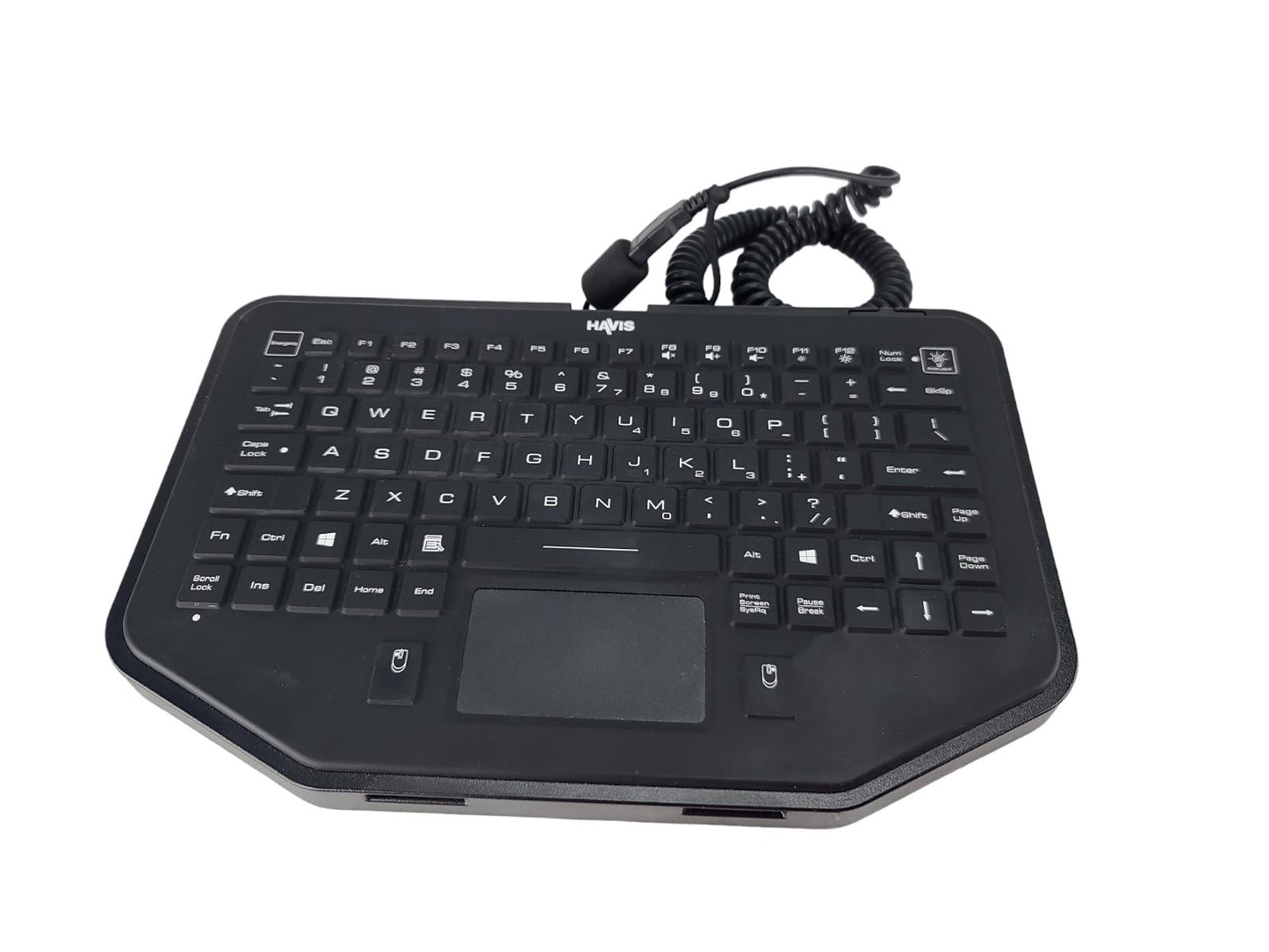 Havis KB-101 Wired USB 86-Key Backlit Rugged Touchpad Keyboard