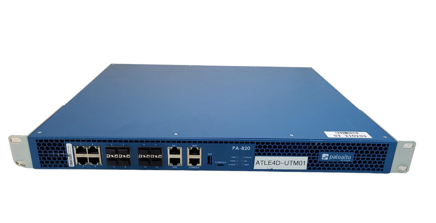 Palo Alto Networks PA-820 8x1Gb SFP Enterprise Security 1U Firewall Appliance