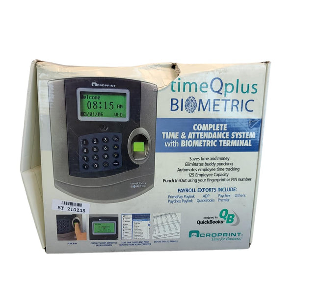 TimeQplus Biometric Terminal Time & Attendance  Fingerprint & Pin System